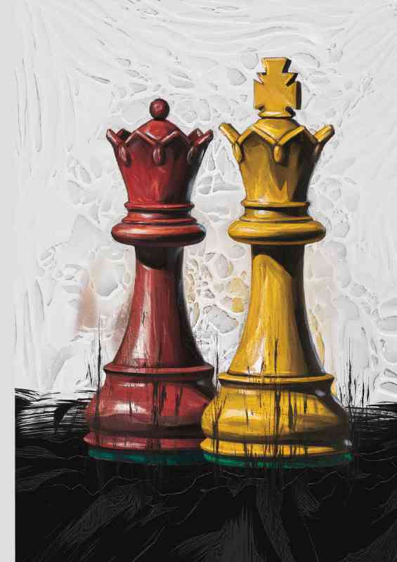 Abstract chess king and queen
