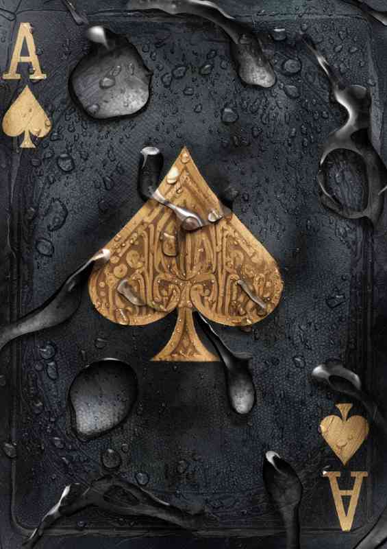 Ace of spades palyin card | Metal Poster