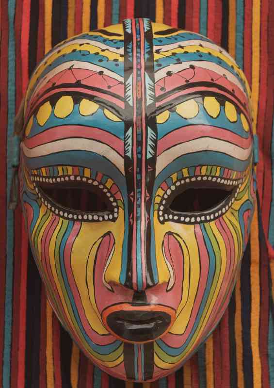 Intricately designed mask multi coloured