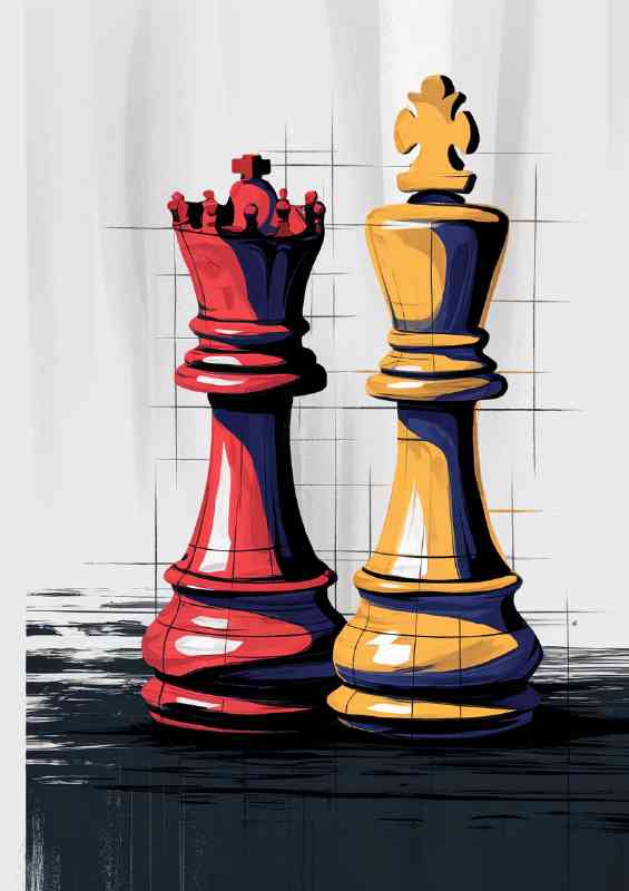 The king and queen of the chess game