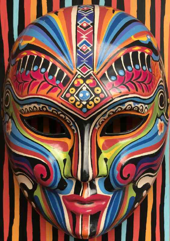 The mask with a painted feeling