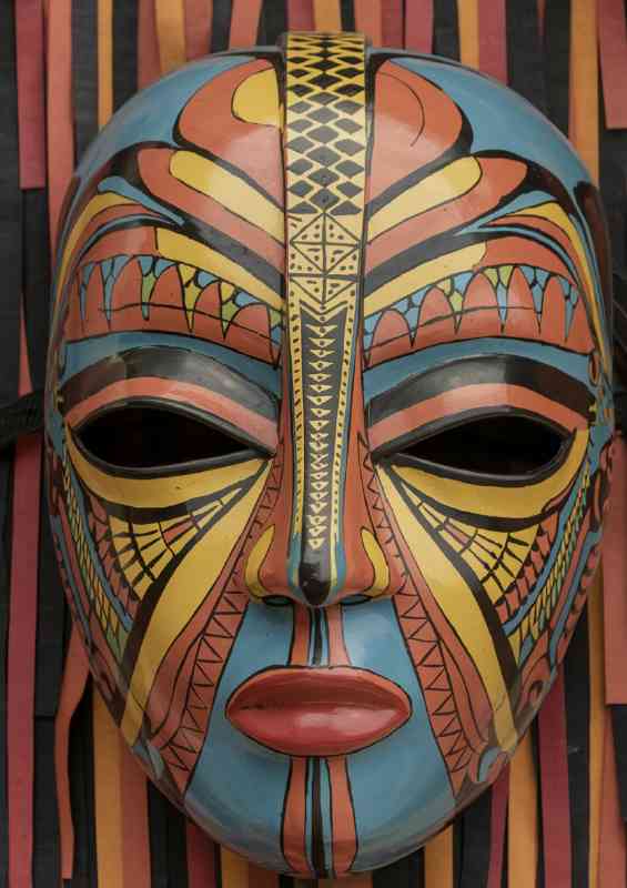 Vibrant and intricately designed mask african style