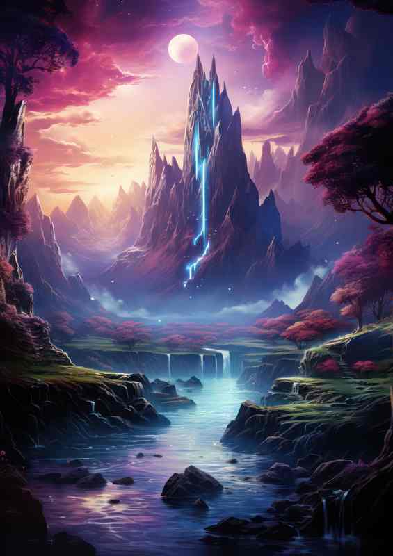 Rainbow Cascade Dreams Down The Mountain