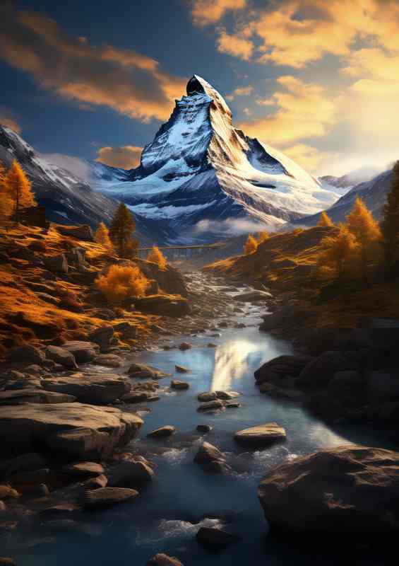 Scenic View of matterhorn In The Evening Light
