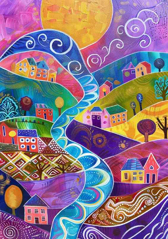 Abstract village quaint