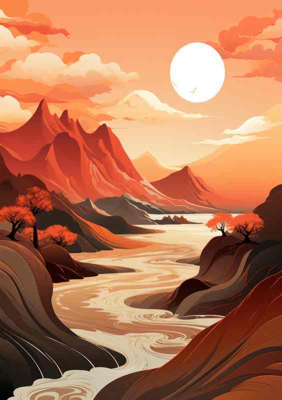 Surreal Mountains Abstract Art
