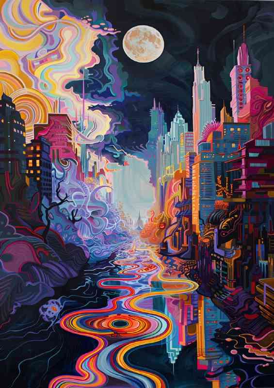 Colourful dreams river flowing
