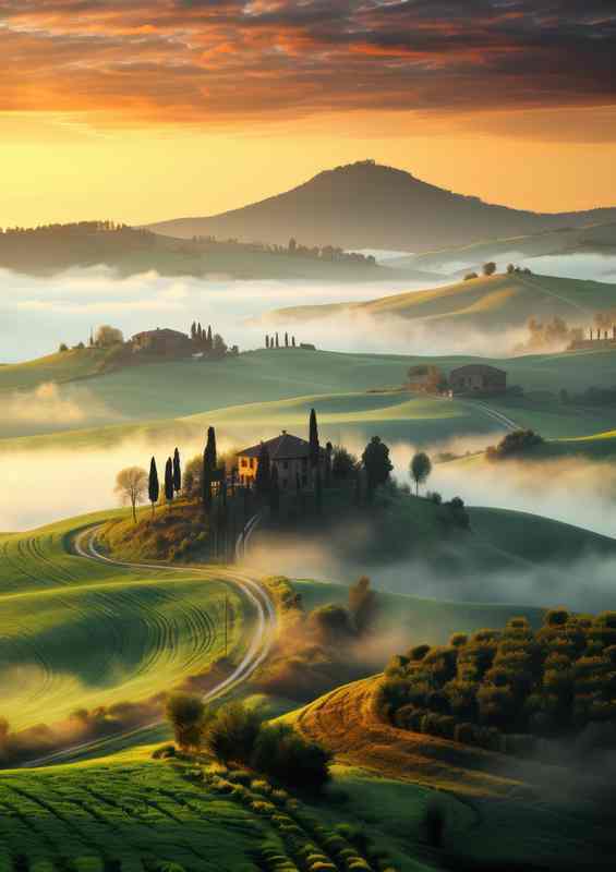 Tuscany Misty Morning Glow