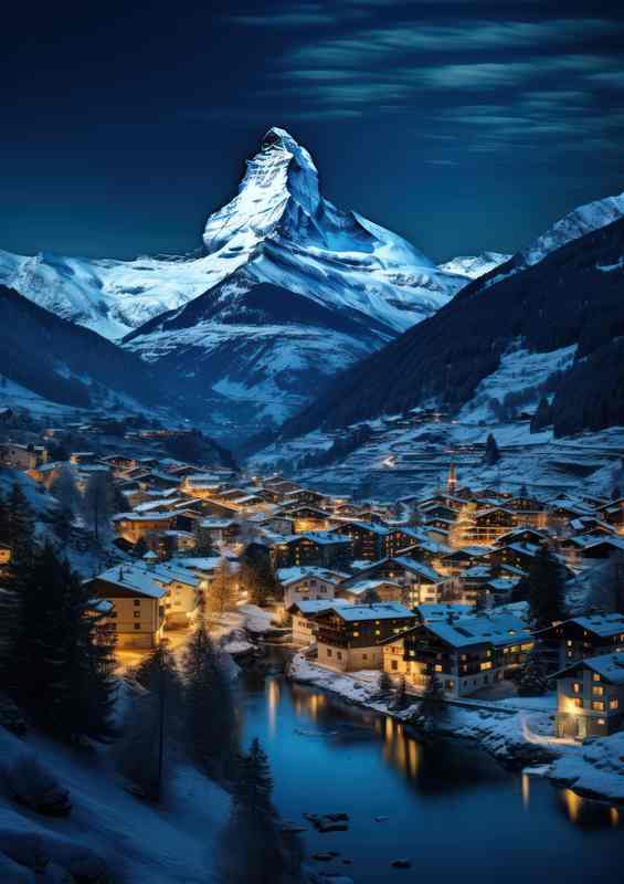 Vibrant Zurich City Under Matterhorn Peak