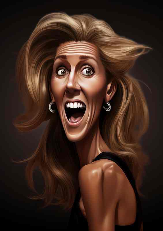 Caricature of Celine Dion