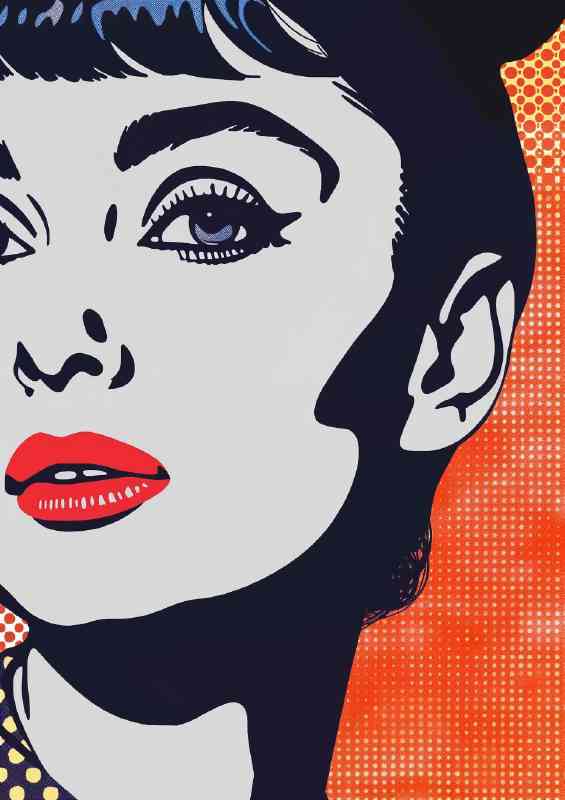 Pop art Audrey Hepburn in orange