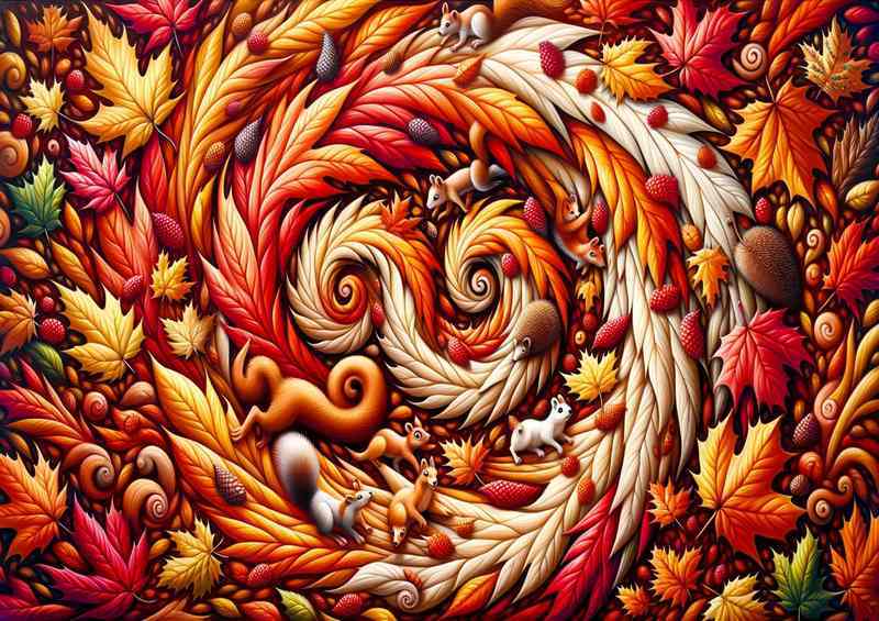 Whimsy a swirling dance of autumn leaves