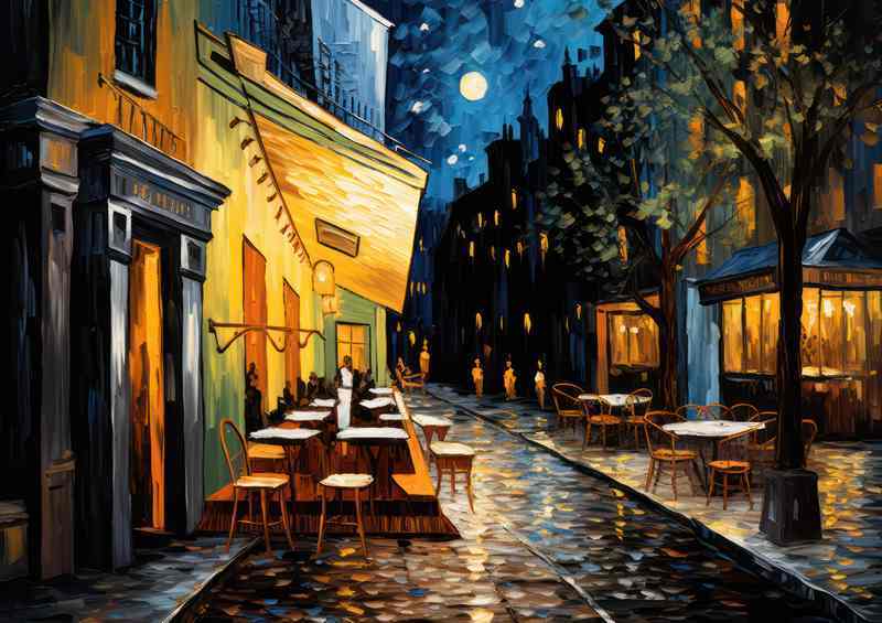 Lanterns Glow Softly Over the Midnight Cafe