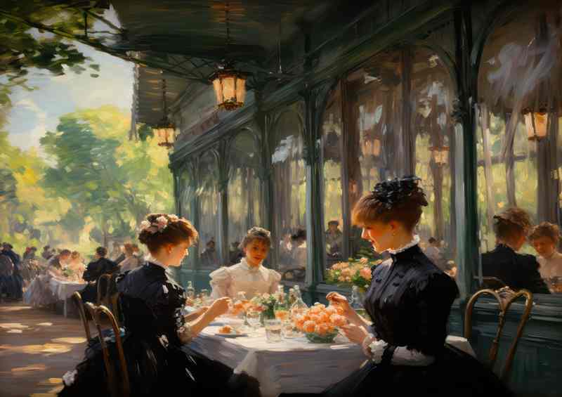Sunlit Serenade in a French Cafe Ambiance