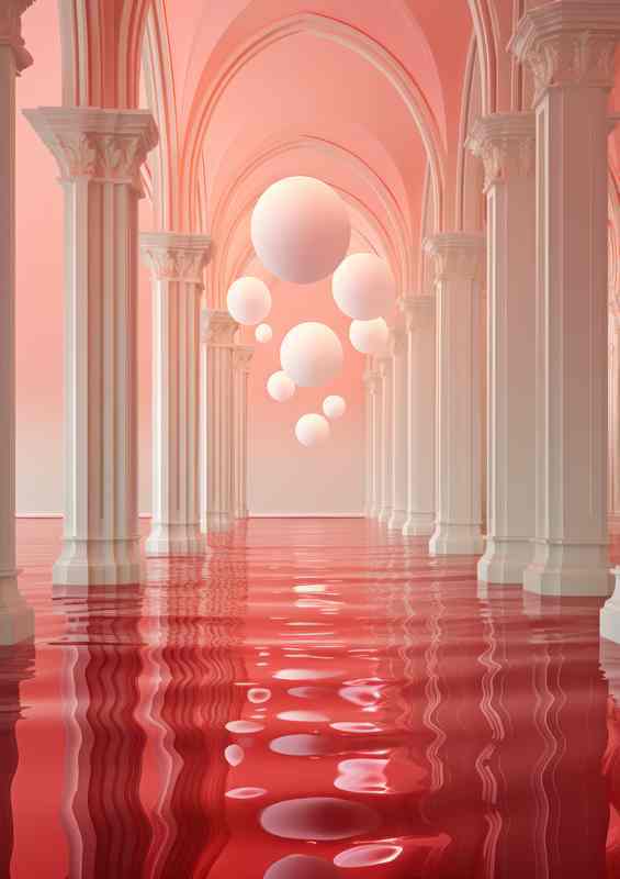 A white sphere in the water