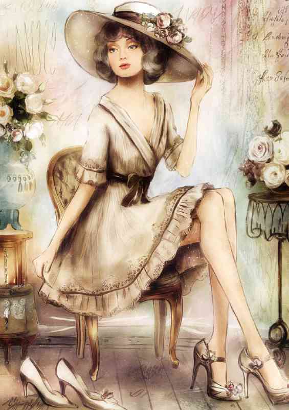 Lady in paris sitting in chair