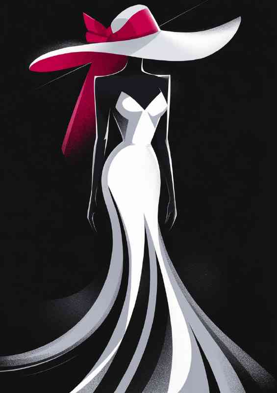 Stylized woman in the flowing dress