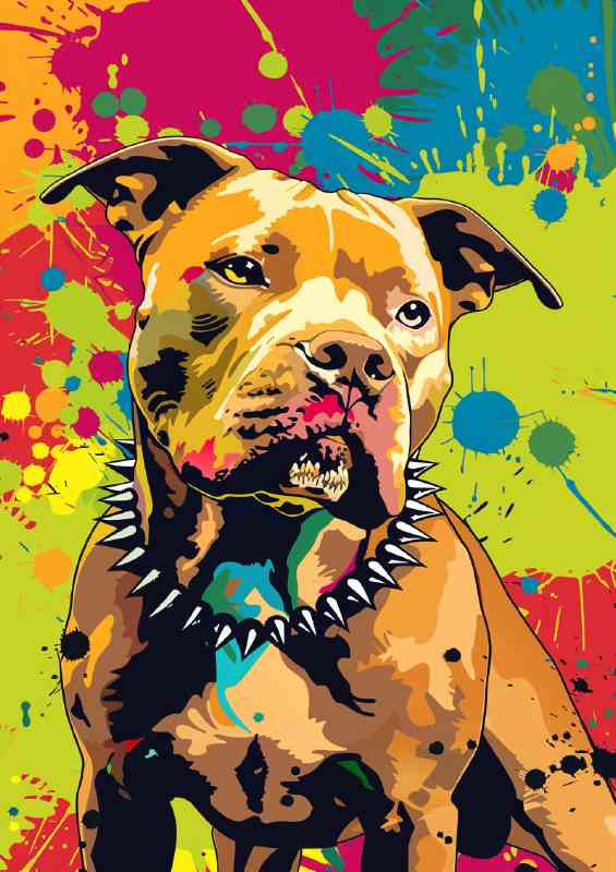 Cute pitbul vector colours