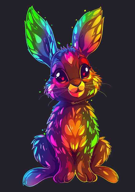 Fluorescent coloured rabbit