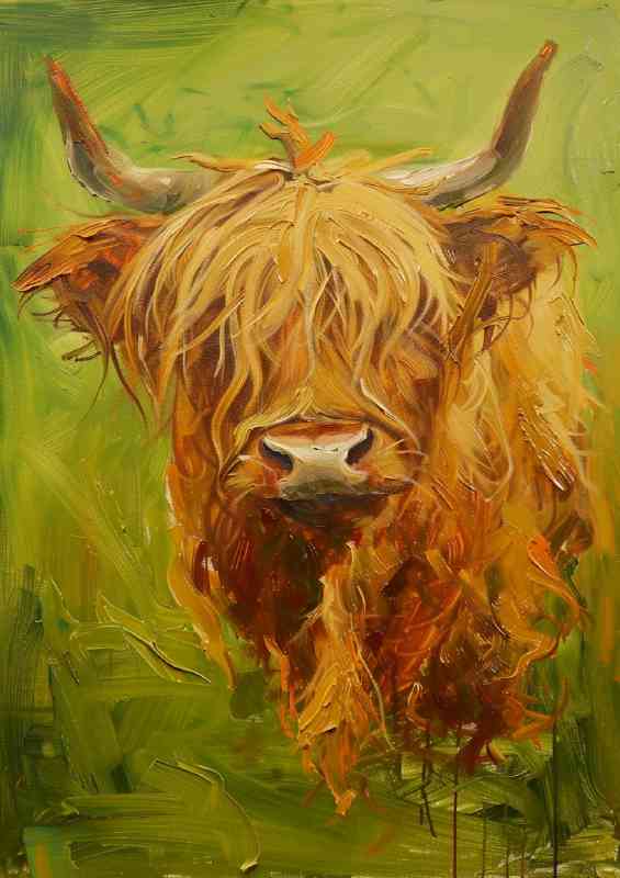 Oil painted brown cow heffa