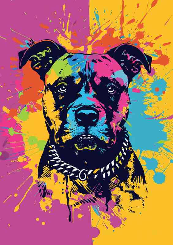 Pitbull splash art vector style