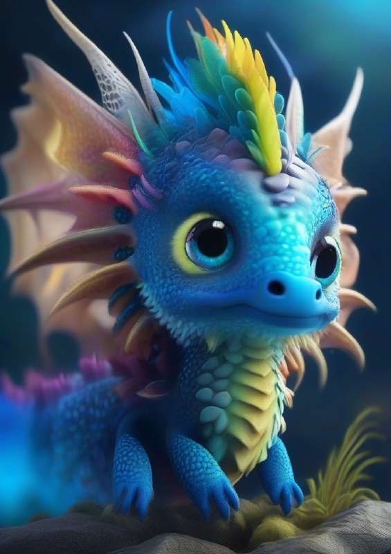 The cute rainbow dragon