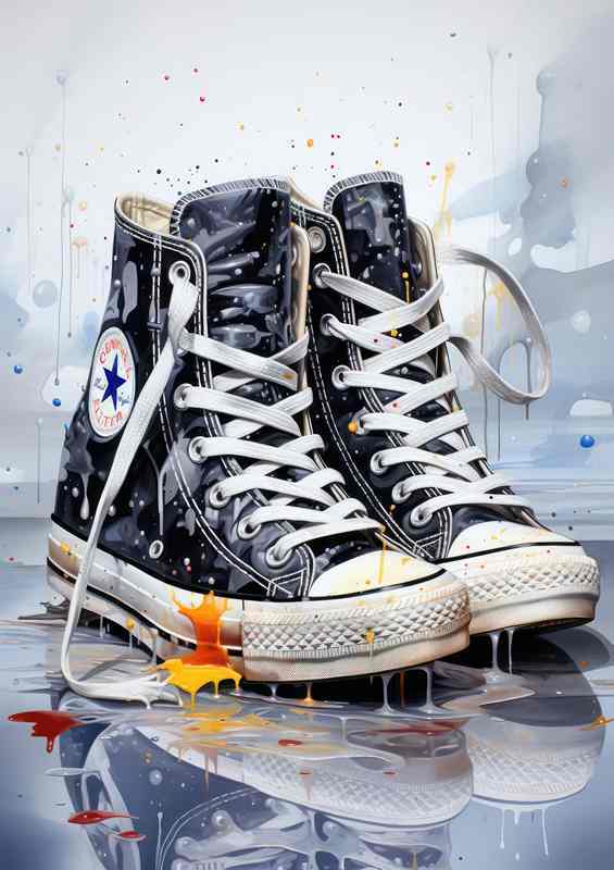 Cool pair of trainers painted