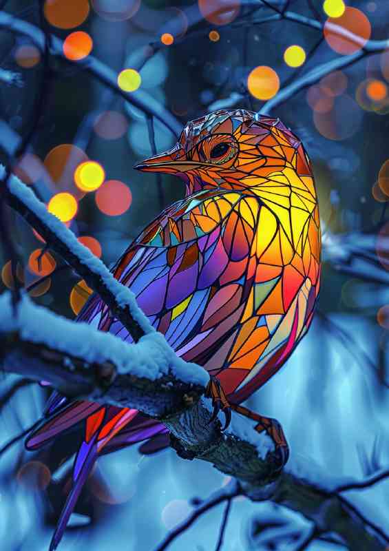 Beautiful bird made of stained glass