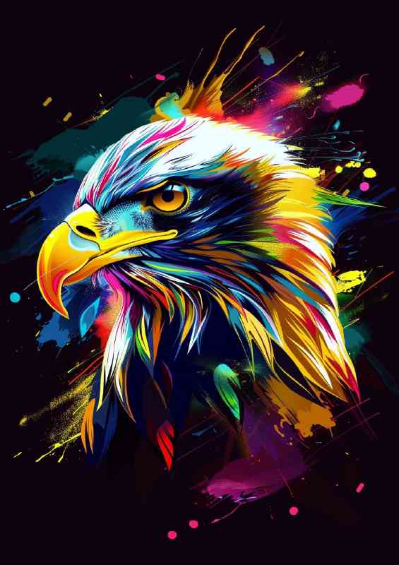 Eagle head surreal splash art style
