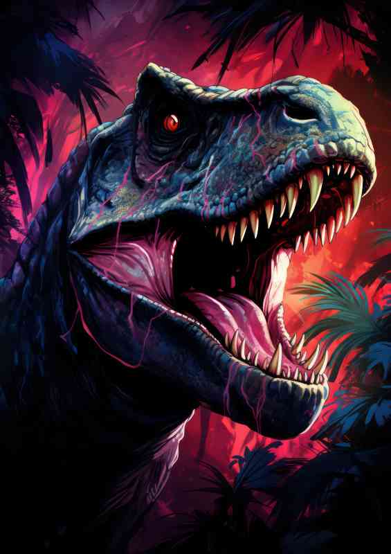 Jusrassic trex painted style | Metal Poster