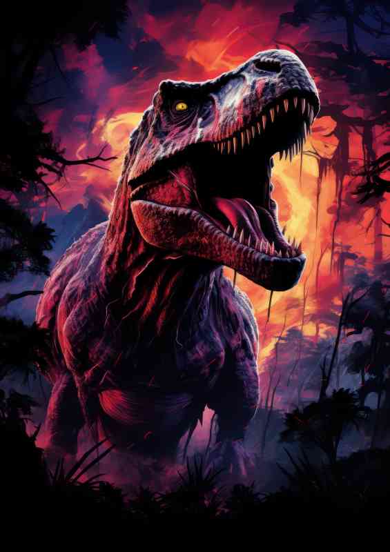 Trex on the hunt | Metal Poster