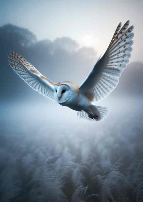 Barn Owls Silent Flight Metal Poster