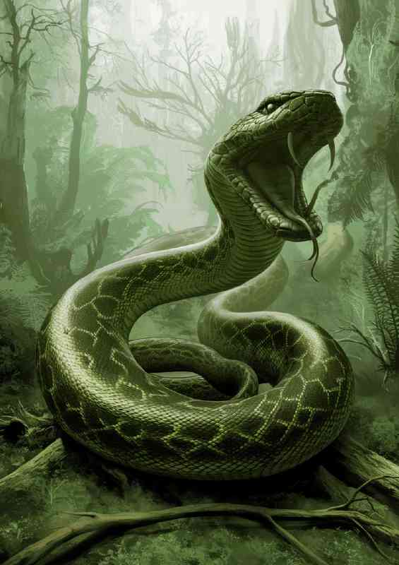 Massive menacing snake