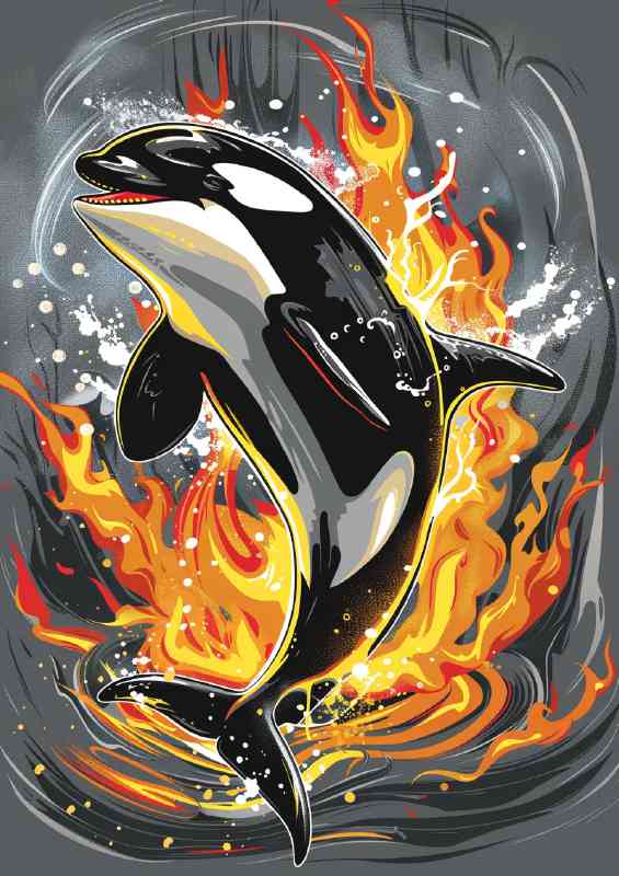 Orca jumping out of water