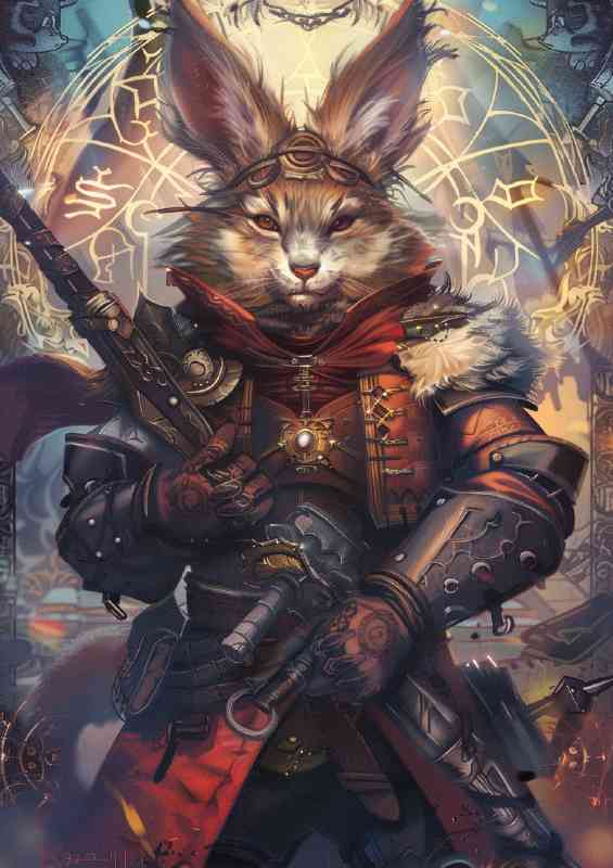 A fantasy anthropomorphic portrait of an animal