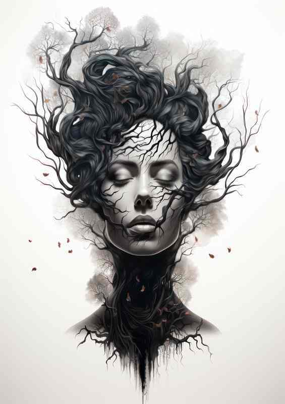 Natures Canvas Woman’s Face Branching Out