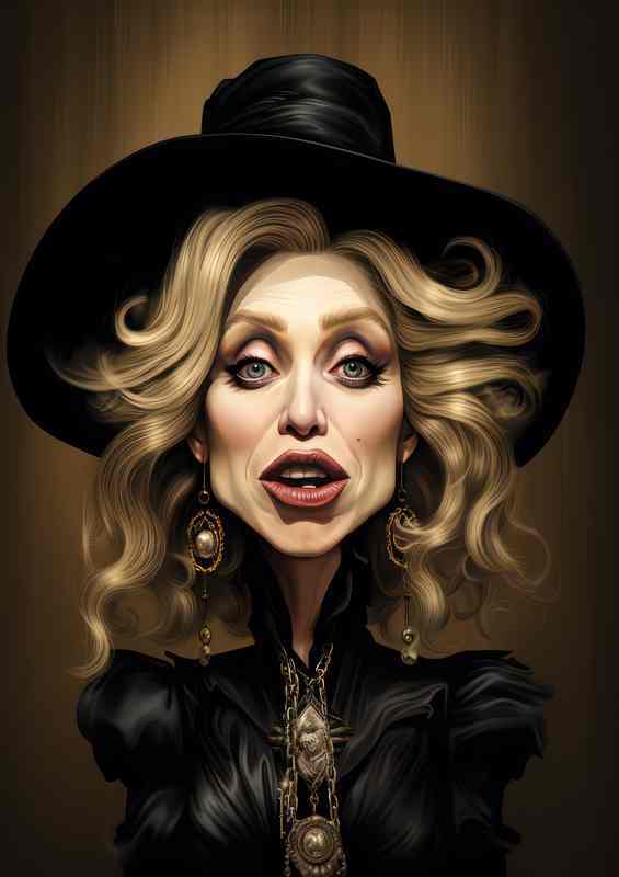 Caricature of Madonna singer