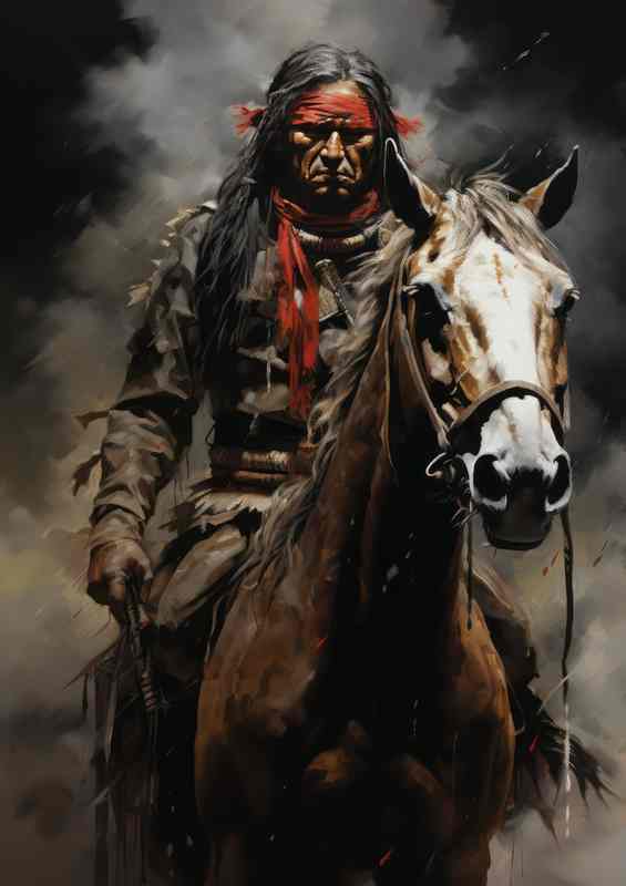 Red Indian Equestrian Journey Across Lands