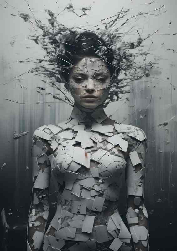 Sprouting Serenity Woman’s Face and Branches Coalesce