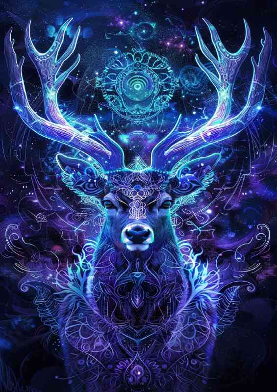 Glowing beautiful deer with anterlers