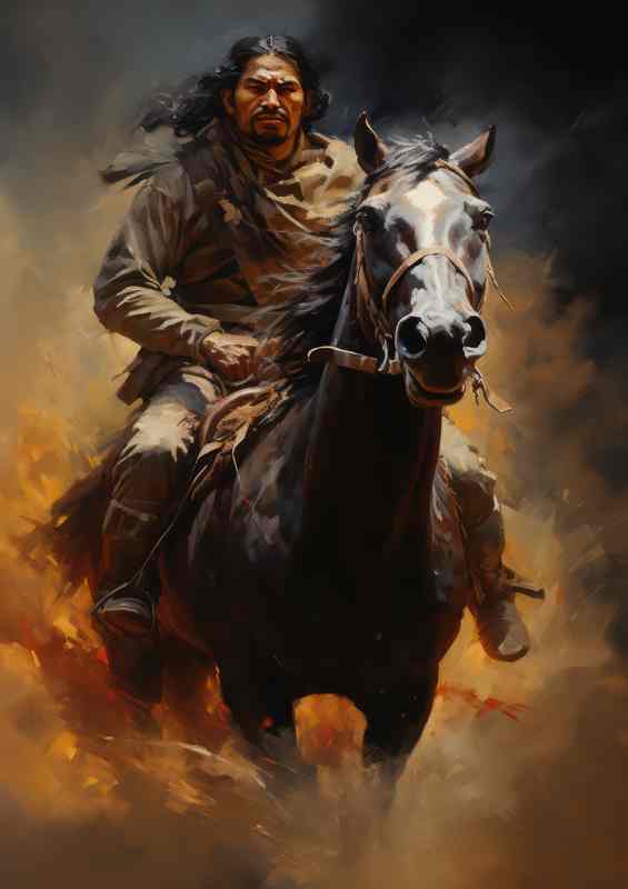 Tribal Horse Rider Exploring Untamed Wilderness