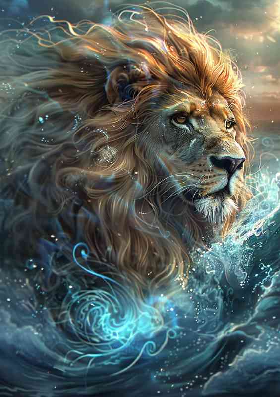 Lion on top of the sea