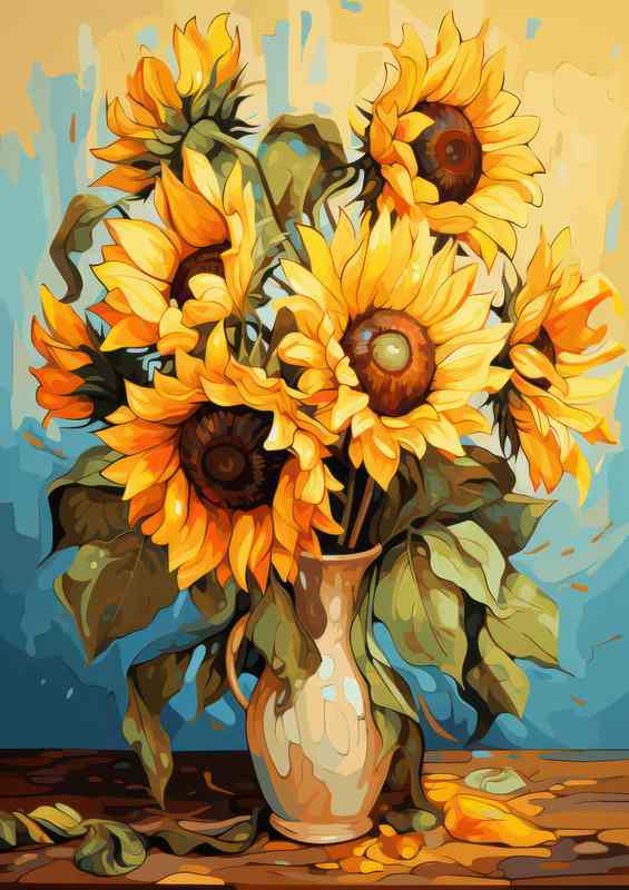 Vibrant Sunflowers Dancing Under Summer Sky