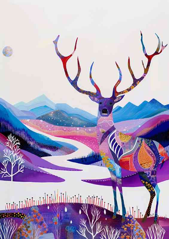 Stag and anterlers in the scottish highlands