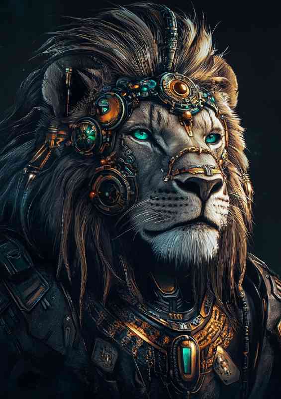 Ultra fierce Lion steampunk style