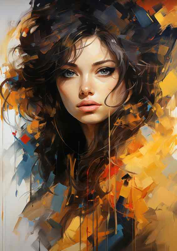 Womans Vision in Flowing, Dripping Colors