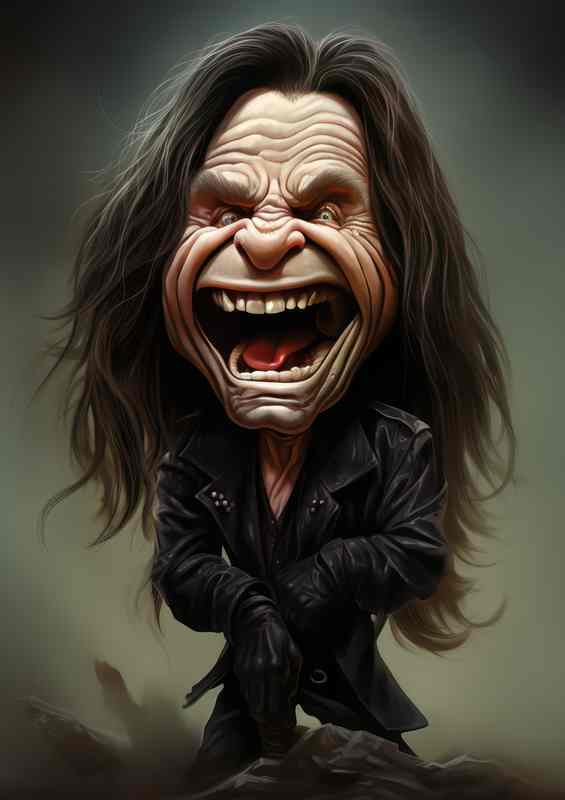 Caricature of Ozzy Osbourne