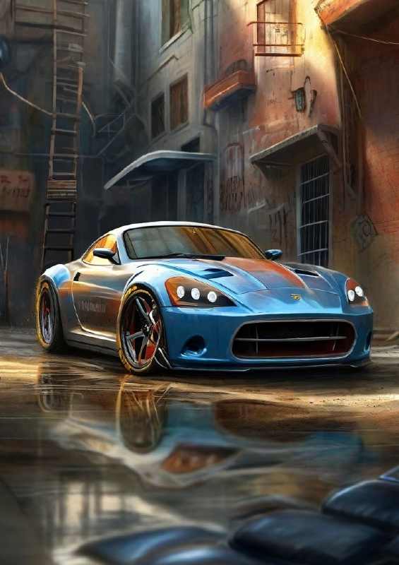 Super car around the back yard