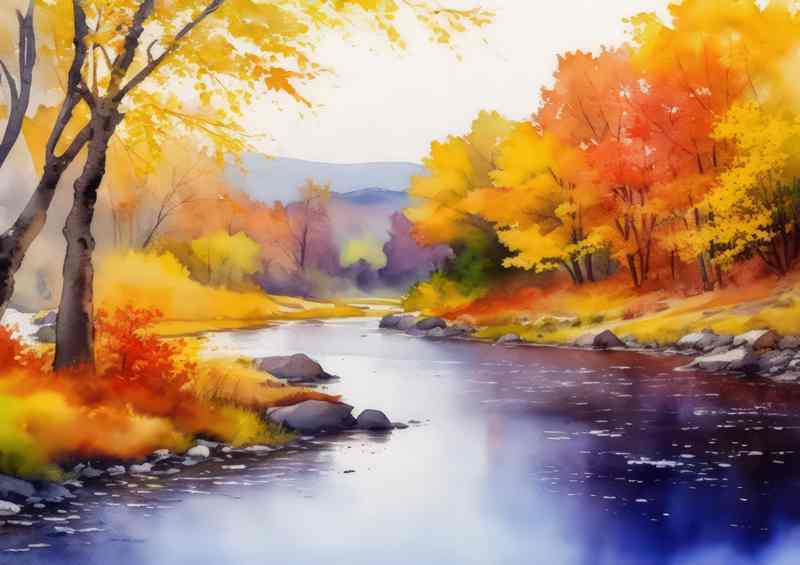 A colourful autum nriver Scene