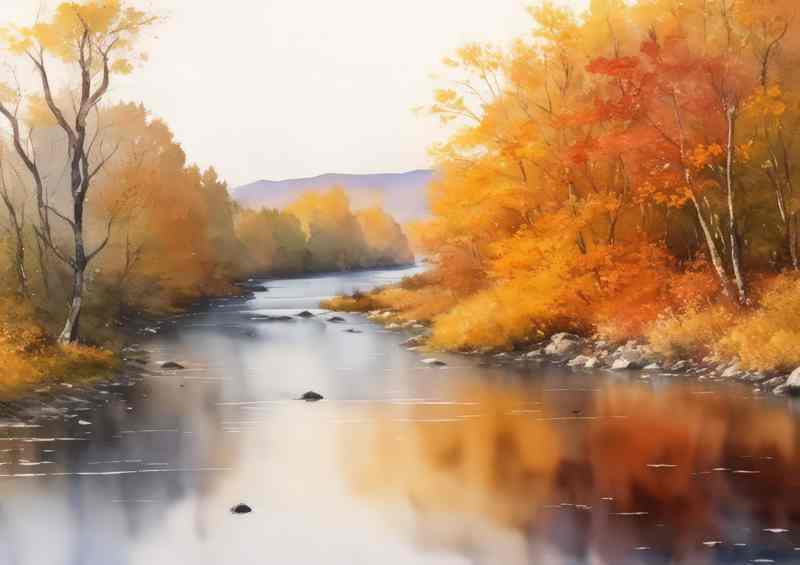 Autumn river in the summer